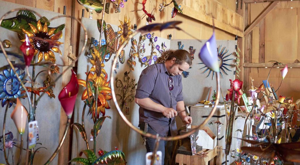 AJ's Copper Garden in Festhalle barn for Festival of the Arts